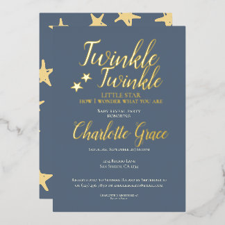 Baby Reveal Party Twinkle Twinkle Little Star Folieneinladung