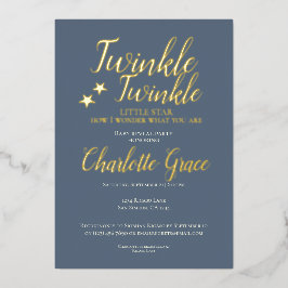 Baby Reveal Party Twinkle Twinkle Little Star Folieneinladung