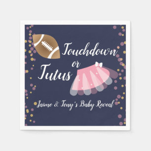 Baby Reveal Tutus oder Touchdown Blau Serviette