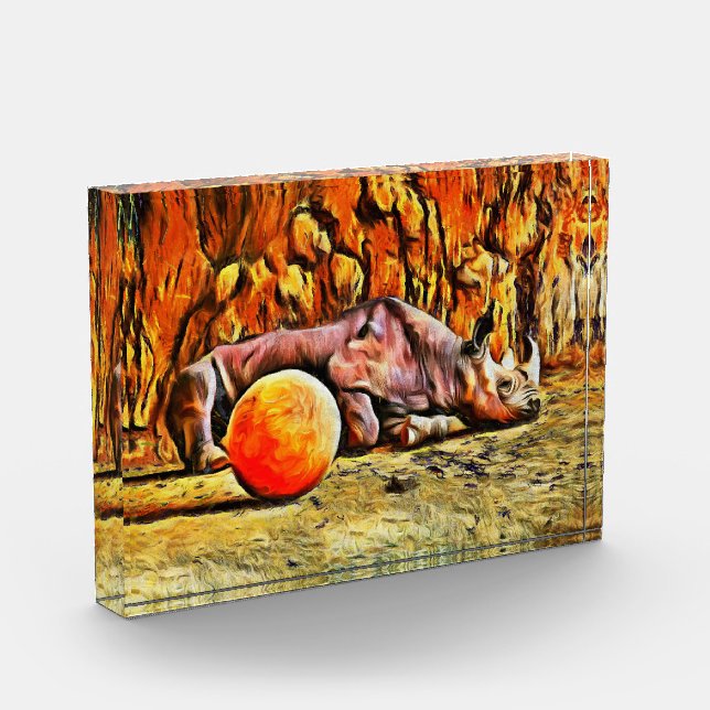 Baby Rhino Acrylic Block (Links)