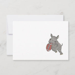 Baby Rhino Football Einfache Note Card Dankeskarte