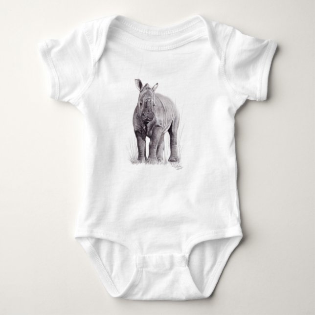 Baby Rhino Rumpoceros Baby Strampler (Vorderseite)