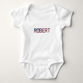 Baby Robert Patriot USA US Flagge Name Strampler
