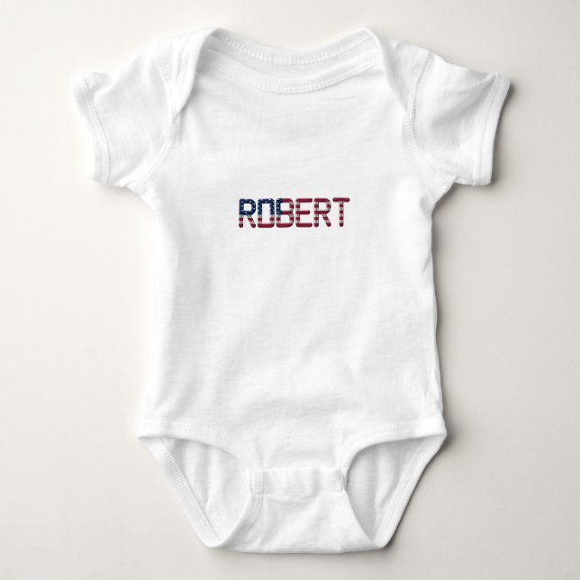 Baby Robert Patriot USA US Flagge Name Strampler (Vorderseite)