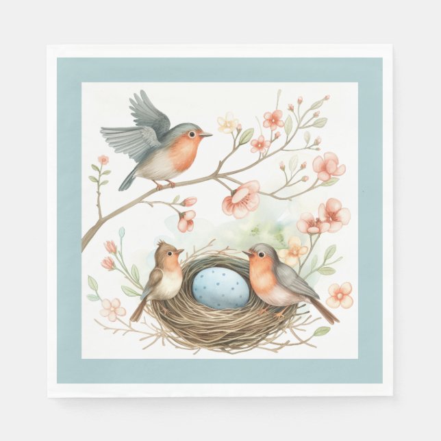 Baby Robin Celebration Napkins Serviette (Vorderseite)