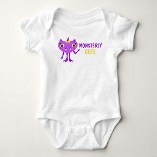 Baby Romper mit Niedlichem Lila Monster Girl Strampler