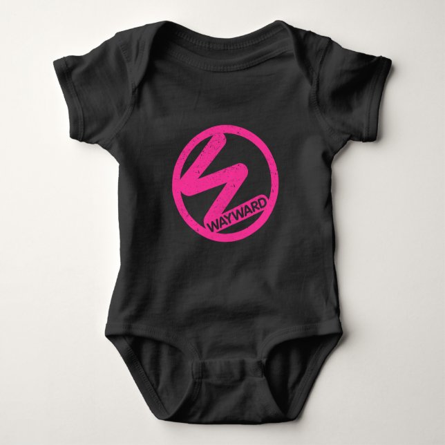 Baby Romper Pink Wayward Logo Baby Strampler (Vorderseite)