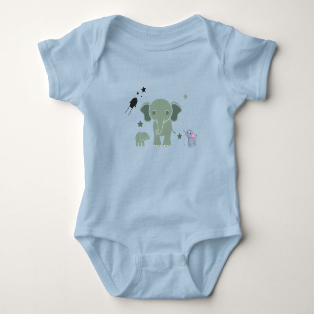 baby romper white elephant  baby strampler (Vorderseite)