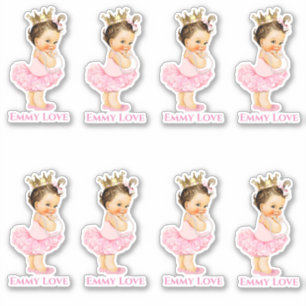 Baby-Rosa-Ballettröckchen-Goldkrone Aufkleber