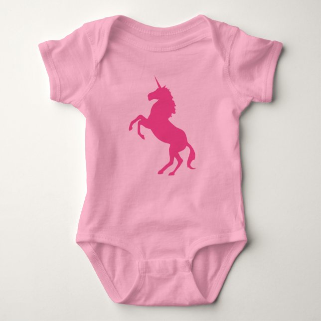 Baby-Rosa-Einhorn-Ballettröckchen-Bodysuit Baby Strampler (Vorderseite)