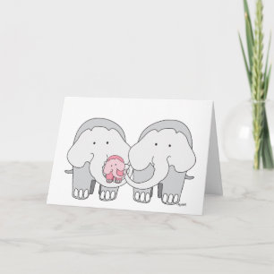 Baby-Rosa-Elefanten-Karte Karte