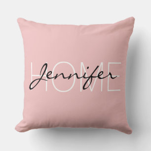 Baby rosa farbige Heim-Monogramm Kissen