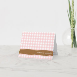 Baby rosa Gingham-Band personalisiertes Foto Danke