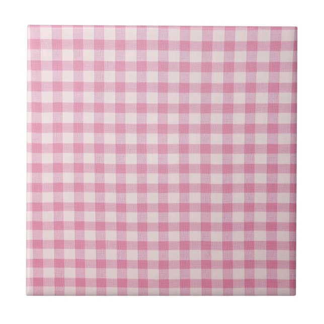 Baby Rosa Gingham Fliese (Vorderseite)