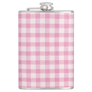 Baby Rosa Gingham-Muster Flachmann