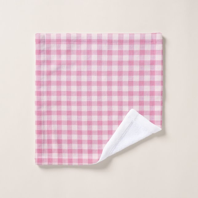 Baby-Rosa-Gingham-Muster Waschlappen (Waschlappen)