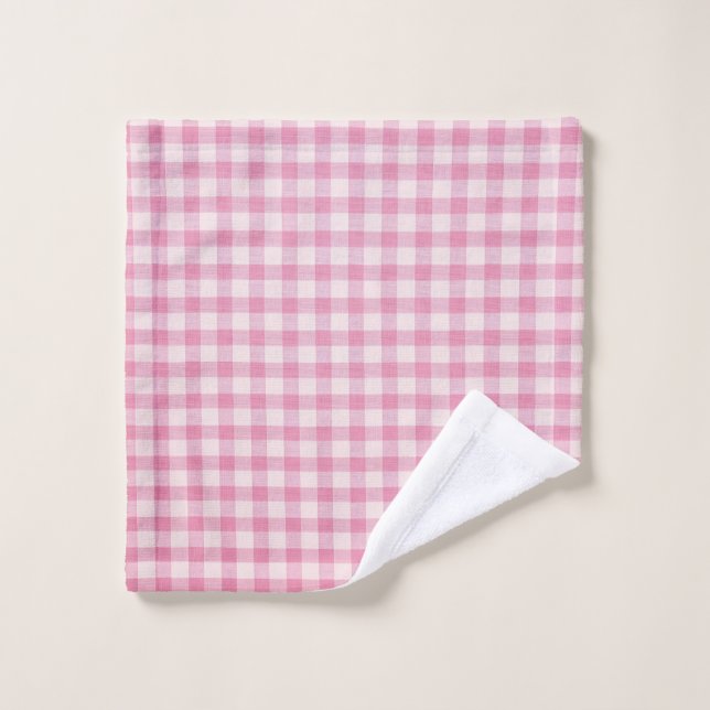 Baby Rosa Gingham Waschlappen (Waschlappen)