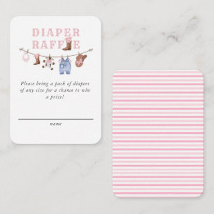 Baby-Rosa-Kleine-Cowgirl-Windel-Raffle Begleitkarte