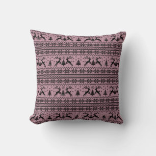 Baby-Rosa Mädchen-Rentier-Pullover Weihnachten Kissen