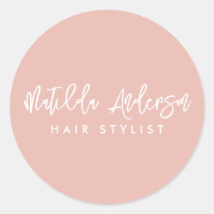 Baby rosa moderne minimalistische Schreibweise Runder Aufkleber