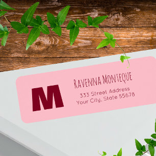 Baby Rosa Personalisierter Monogramm Buchstabe Nam