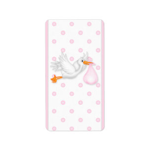 Baby-Rosa-Storch Hersheys Adressaufkleber