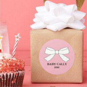 BABY Rosa Tiara-Party Klassischer Rundaufkleber Runder Aufkleber