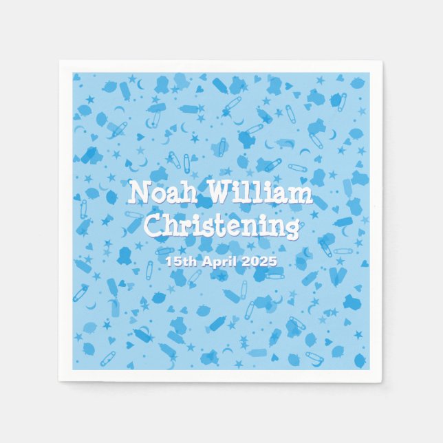 Baby-Rosaconfetti-Taufe-Taufe Serviette (Vorderseite)