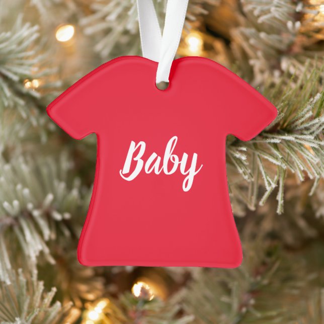 "Baby", rote weiße Weihnachtszeit Ornament (Baum)