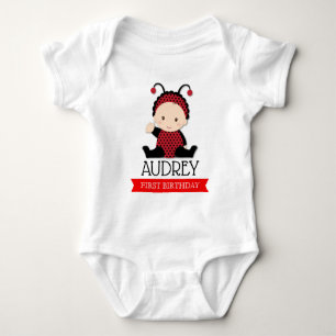 Baby-roter Marienkäfer-erste Geburtstags-Babypart Baby Strampler