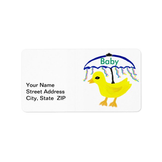 Baby Rubber Ducky Address Labels Adressaufkleber (Vorne)
