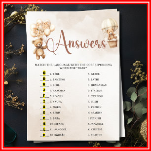 BABY RUND UM DIE WELT Baby Shower Game Niedlich Be Einladung