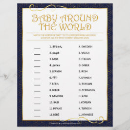 Baby rund um die Welt [Golden Blue] Briefbogen