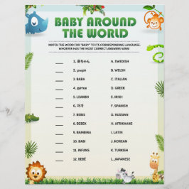 Baby rund um die Welt [Thema Tiere] Briefbogen