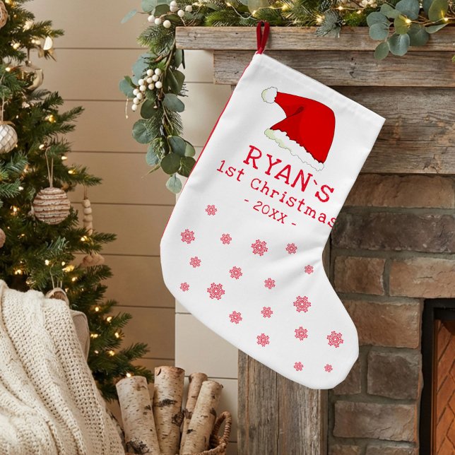 Baby`s erste Weihnachts-Rote Weihnachtsmannmütze S Kleiner Weihnachtsstrumpf (Von Creator hochgeladen)