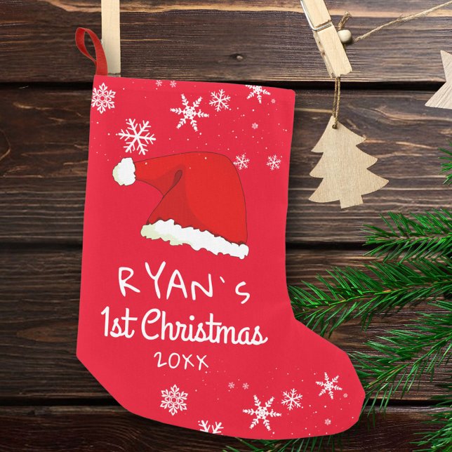 Baby`s erste Weihnachts-Rote Weihnachtsmannmütze S Kleiner Weihnachtsstrumpf (Von Creator hochgeladen)