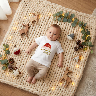 Baby`s erstes Weihnachten roter Santa-Hut Baby T-shirt