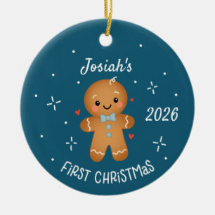 Baby’s erstes Weihnachts-Gingerbread-Jungen-Orname Keramik Ornament