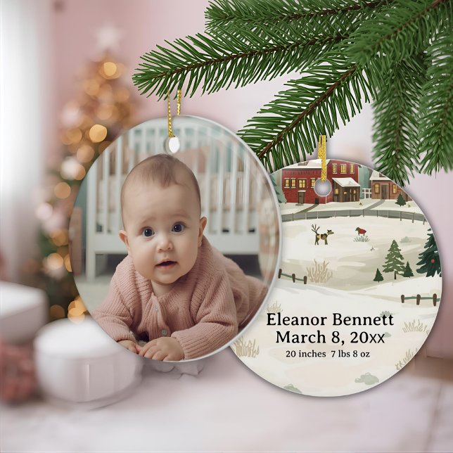 Baby’s erstes Weihnachtsbaum-Ornament – Personalis Keramik Ornament (Von Creator hochgeladen)