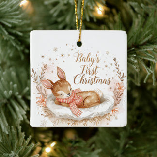 Baby’s First Christmas A Square Keepsake Keramikornament