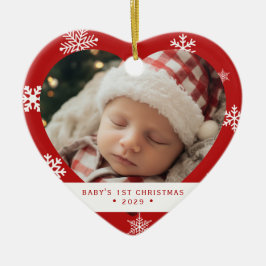 Baby’s First Christmas Heart Shaped Photo Ornament
