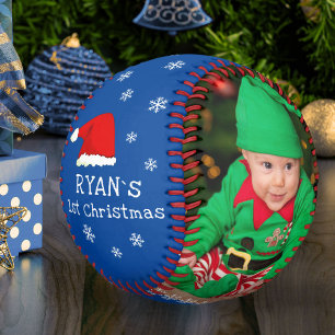 Baby`s First Christmas Weihnachtsmannmütze Snowfla Baseball