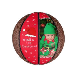 Baby`s First Christmas Weihnachtsmannmütze Snowfla Mini Basketball