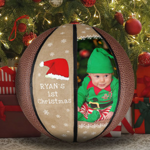Baby`s First Christmas Weihnachtsmannmütze Snowfla Mini Basketball