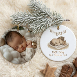 Baby’s First Christmas Western Photo Keramik Ornament