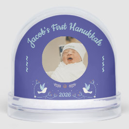 Baby’s First Hanukkah Custom Photo Snow Globe Schneekugeln