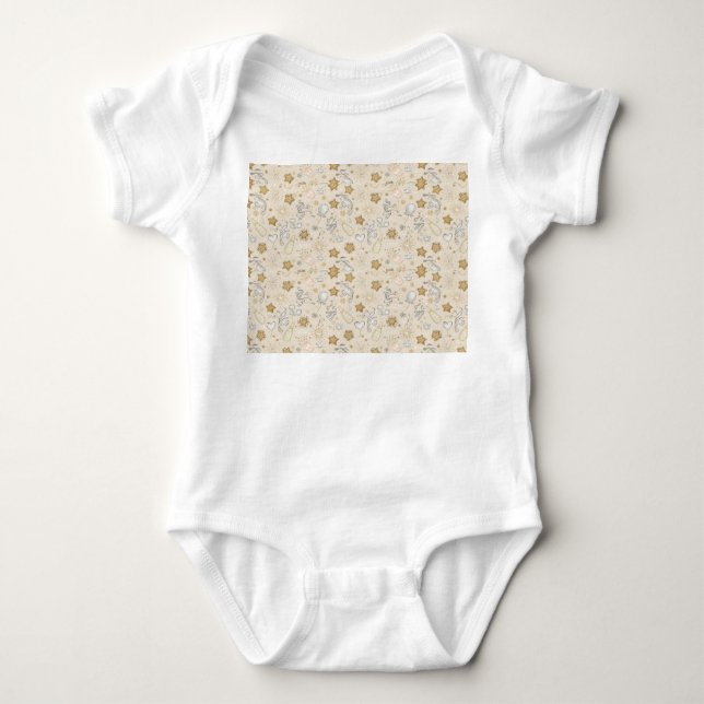 Baby’s First New Year 2026 – Gold Confetti Baby Strampler (Vorderseite)
