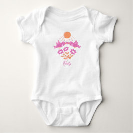 Baby’s First Spring Bodysuit – Pink Birds Daisy Baby Strampler