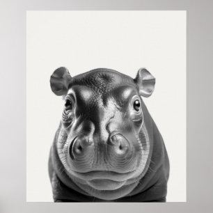 Baby-Safari Afrikanische Dschungeltiere Nilpferd Poster