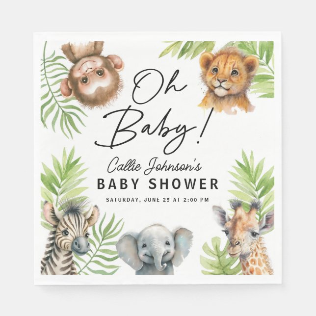 Baby Safari Animal Party Decorations Serviette (Vorderseite)